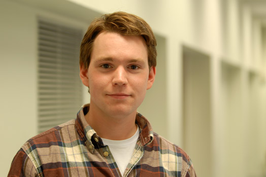 Bachelorstudent Hans Christian Ystgaard (Foto: Hallvard Lyssand)