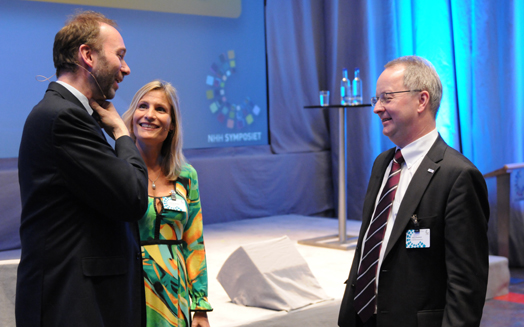 Trond Giske, Liselotte Lyngsø og Jan I. Haaland , NHH-Symposiet 2011 (Foto: Hallvard Lyssand)