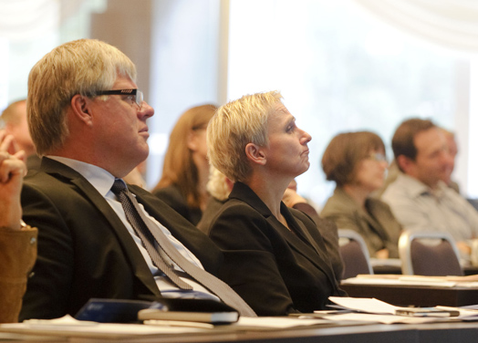 Karin Thorburn og Erik Mamelund, NHHs Høstkonferanse 2010 (Foto: Kristian Helgesen)