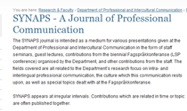 Synaps, Journal of Professional Communication (Illustration)