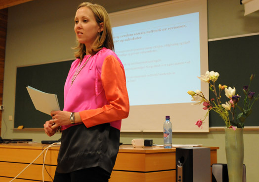 Idun Nyborg Storm, PWC, Gründerskolen, Espeland, mars 2011 (Foto: Hallvard Lyssand)